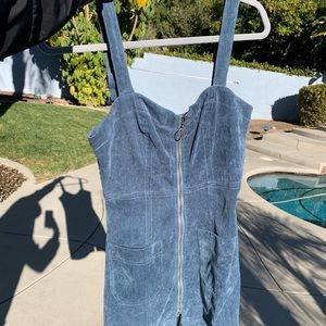 Fitted Corduroy Overall Dress